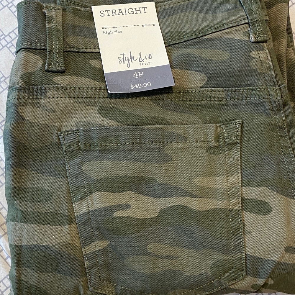 Style & Co. Men's Green Camouflage Straight Jeans